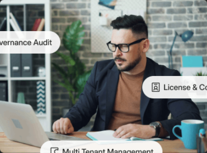 An MSP reviewing customer tenants at a desk